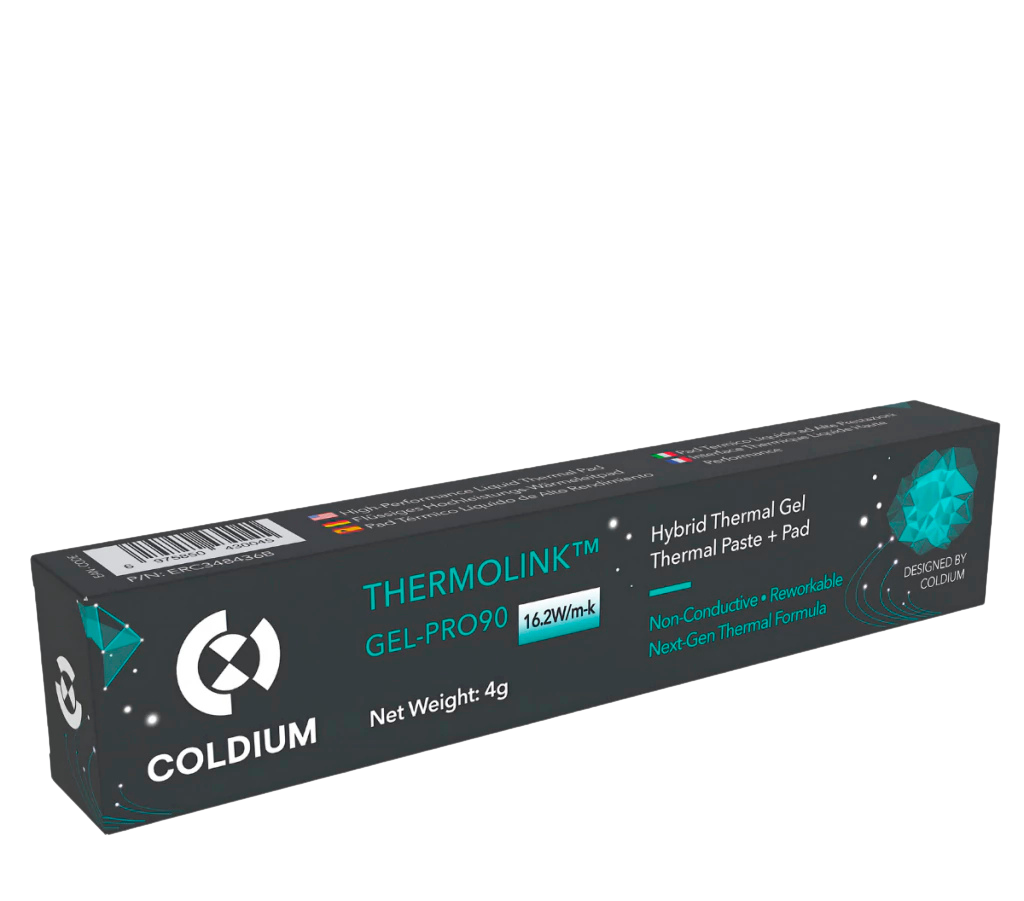 THERMAL PAD LÍQUIDO (2 EN 1 PASTA TERMICA Y PAD TERMICO) COLDIUM THERMOLINK GEL PRO 90 16.2WM AZUL ACERO 4GR