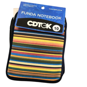 FUNDA NEOPRENE CDTEK CON CIERRE 10″ RAYAS MULTICOLOR