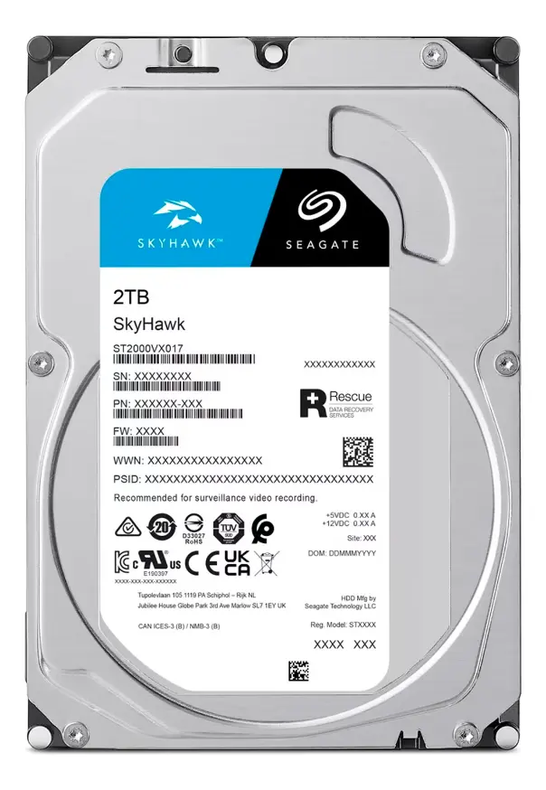 DISCO RÍGIDO SEAGATE SKYHAWK 2TB HD PARA SEGURIDAD SATA ST2000VX017 DISCO RÍGIDO SEAGATE SKYHAWK 2TB HD PARA SEGURIDAD SATA ST2000VX017