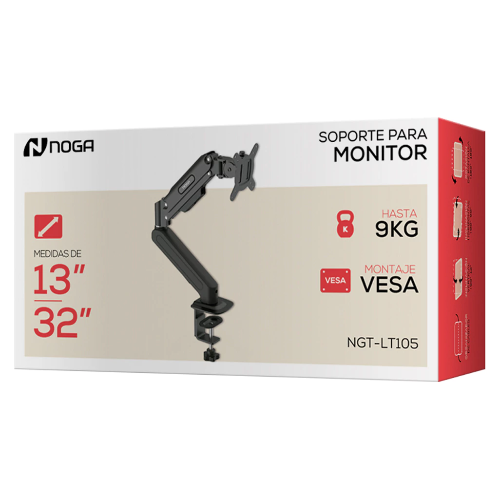 SOPORTE ARTICULADO PARA MONITORES NOGA NGT-LT 105 17 A 32 " MOVIL CON 1 BRAZO 9 KG