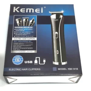 CORTADORA PELO PROFESIONAL KEMEI 1418 BARBERIA 3 EN 1 USB