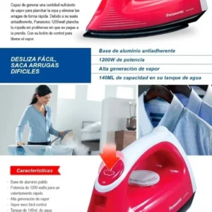 PLANCHA PANASONIC NI-100N VAPOR/SECO ANTIADHERENTE 1200W