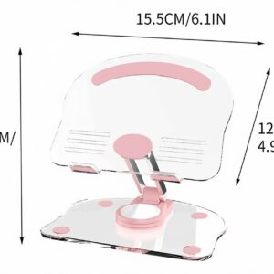 SOPORTE XINGYUE STAR AJUSTABLE PARA TABLETAS, ACRÍLICO, UNIVERSAL, TRANSPARENTE CON ROSA