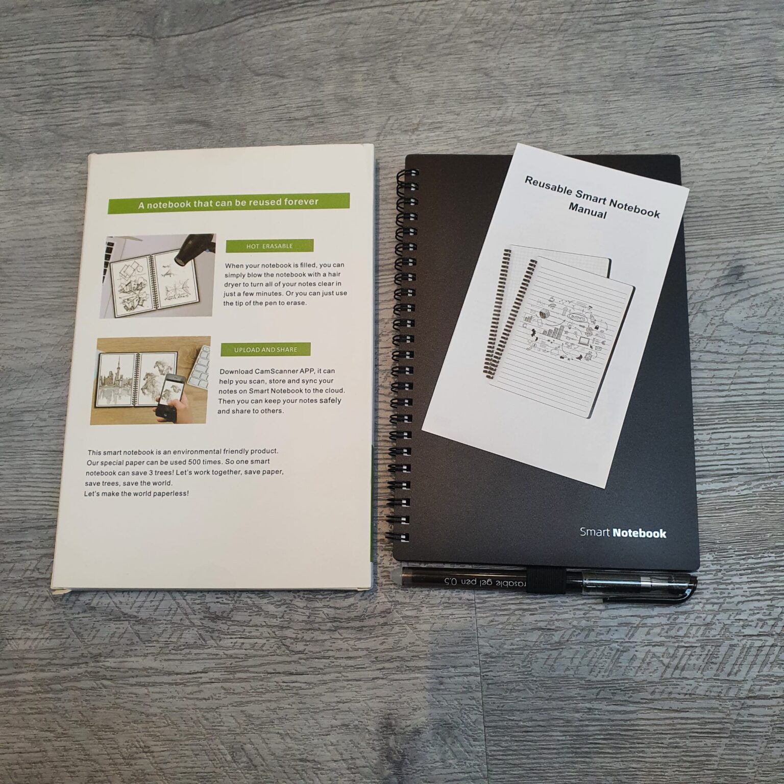CUADERNO INTELIGENTE REUTILIZABLE DE 50 HOJAS, BORRABLE CON LAPICERA BORRABLE - Imagen 2