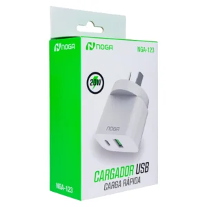 CARGADOR NOGA NGA-123 USB-C + USB A 3-A TURBO QUICKCHARGER 3,0 TYPE-C