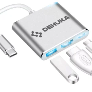 ADAPTADOR DEHUKA USB C A HDMI +PUERTO USB 3.0+ PUERTO TIPO C