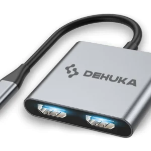 ADAPTADOR DEHUKA USB C A 2 HDMI FULL HD 4K