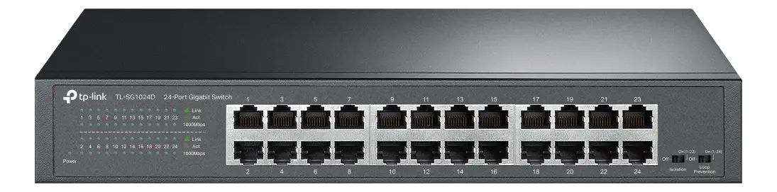 SWITCH GIGABIT 24 PUERTOS MONTAJE EN ESCRITORIO / RACK TL-SG1024D SWITCH GIGABIT 24 PUERTOS MONTAJE EN ESCRITORIO / RACK TL-SG1024D