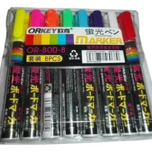 MARCADORES PARA PIZARRA LED VIDRIO COLORES PACK 8 ORKEY