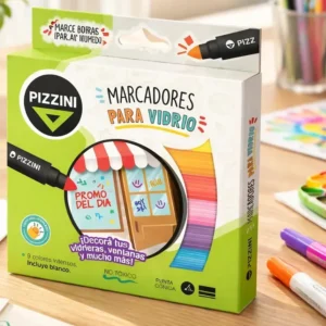 MARCADORES PARA PIZARRA LED VIDRIO PIZZINI 9 COLORES
