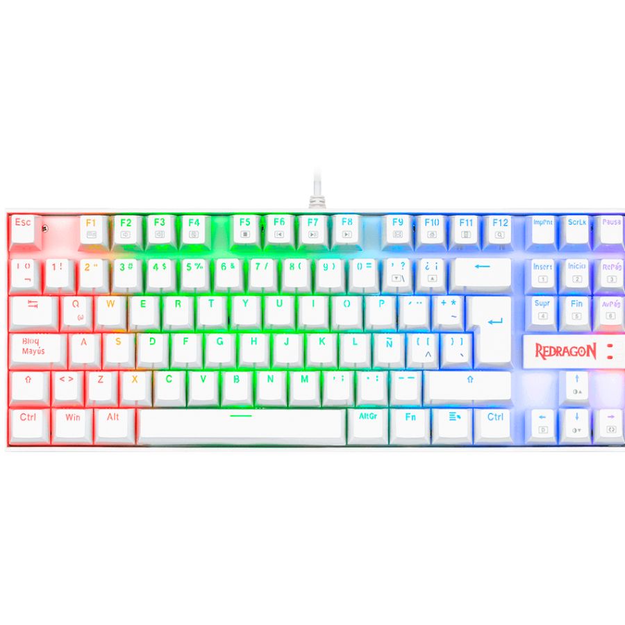 TECLADO GAMER MECÁNICO REDRAGON K552 RGB KUMARA 2 ESPAÑOL BLANCO TECLADO GAMER MECÁNICO REDRAGON K552 RGB KUMARA 2 ESPAÑOL BLANCO