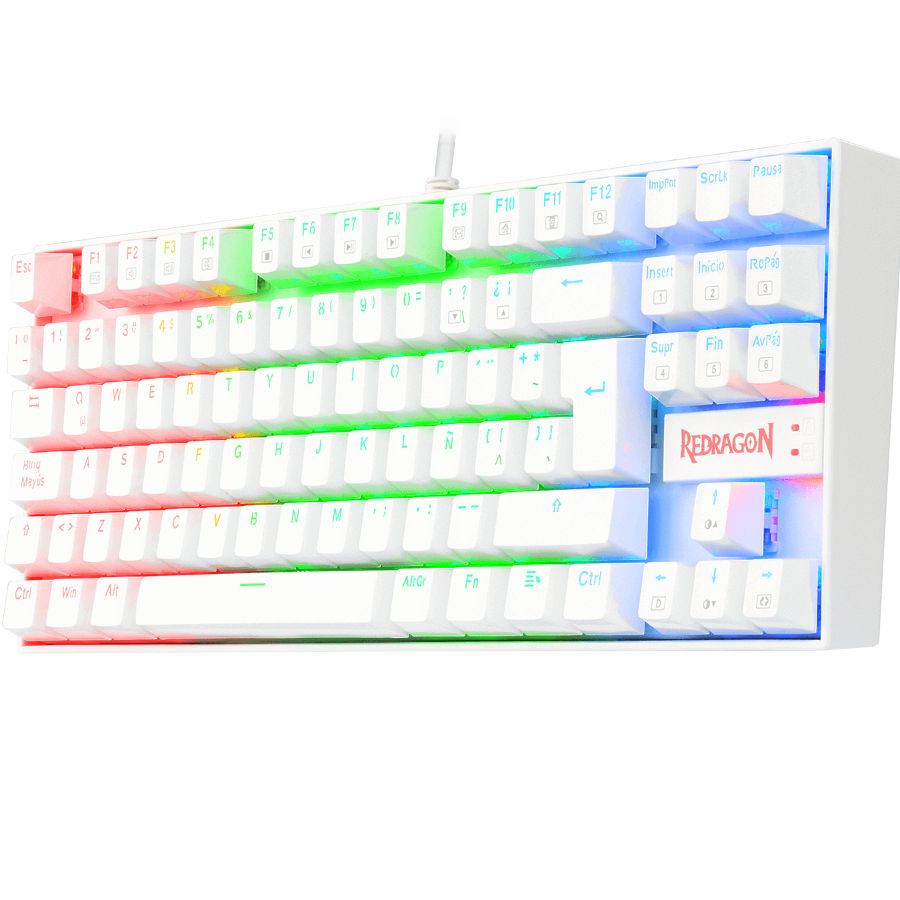 TECLADO GAMER MECÁNICO REDRAGON K552 RGB KUMARA 2 ESPAÑOL BLANCO - Imagen 3