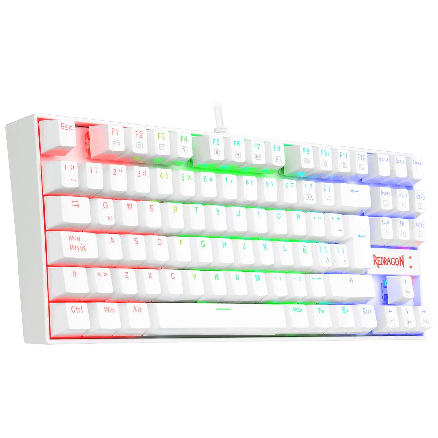 TECLADO GAMER MECÁNICO REDRAGON K552 RGB KUMARA 2 ESPAÑOL BLANCO - Imagen 4