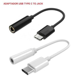 ADAPTADOR USB-C(MACHO) A JACK 3.5 (HEMBRA) EN BOLSA BLANCO/NEGRO