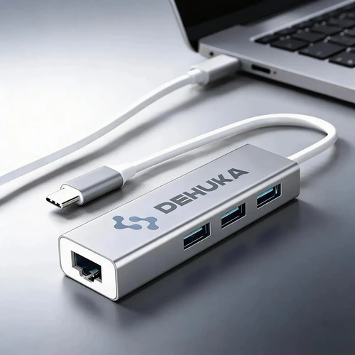 HUB DEHUKA USB C RJ45 USB 3.0 - Imagen 2