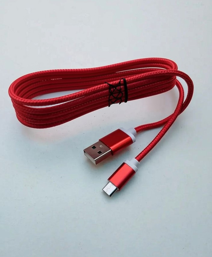 CABLE DE CARGA Y SINCRONIZACIÓN DE DATOS USB-MICRO USB MALLADO ROJO 1 MT EN BOLSA CABLE DE CARGA Y SINCRONIZACIÓN DE DATOS USB-MICRO USB MALLADO ROJO 1 MT EN BOLSA