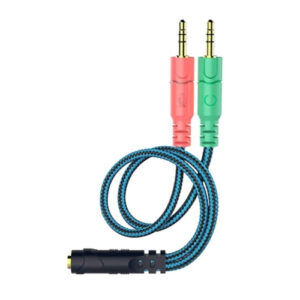 ADAPTADOR AUDIO AURICULAR Y MICRÓFONO A PS4 – 1 A 3 MALLADO SKYWAY GM-4052
