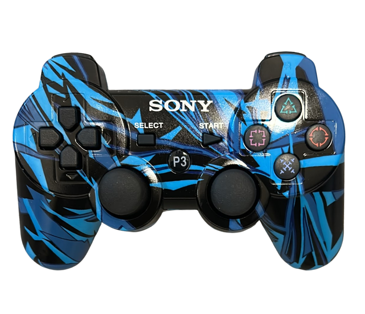 JOYSTICK DOUBLESHOCK INALÁMBRICO TIPO SONY PARA PS3 CELESTE DISEÑO GEOMÉTRICO JOYSTICK DOUBLESHOCK INALÁMBRICO TIPO SONY PARA PS3 CELESTE DISEÑO GEOMÉTRICO