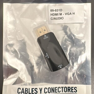 ADAPTADOR HDMI A VGA + AUDIO – HDMI MACHO A VGA HEMBBRA + AUX INT. CO