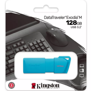 KINGSTON PENDRIVE 128GB EXODIA M TURQUESA NEON USB 3.2 KC-U2L128-7LB