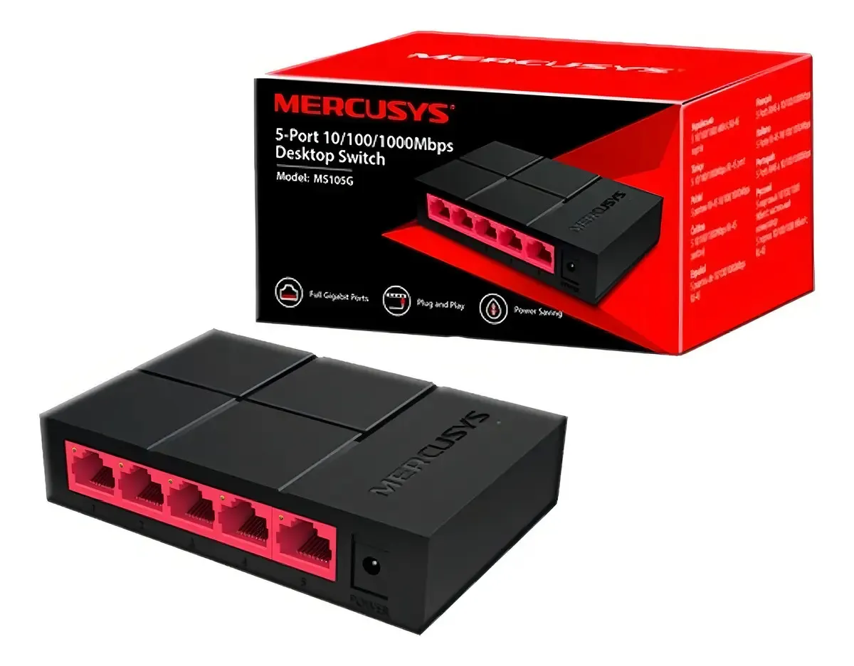 SWITCH 5 PUERTOS MS105G SERIE DESKTOP MERCUSYS SWITCH 5 PUERTOS MS105G SERIE DESKTOP MERCUSYS