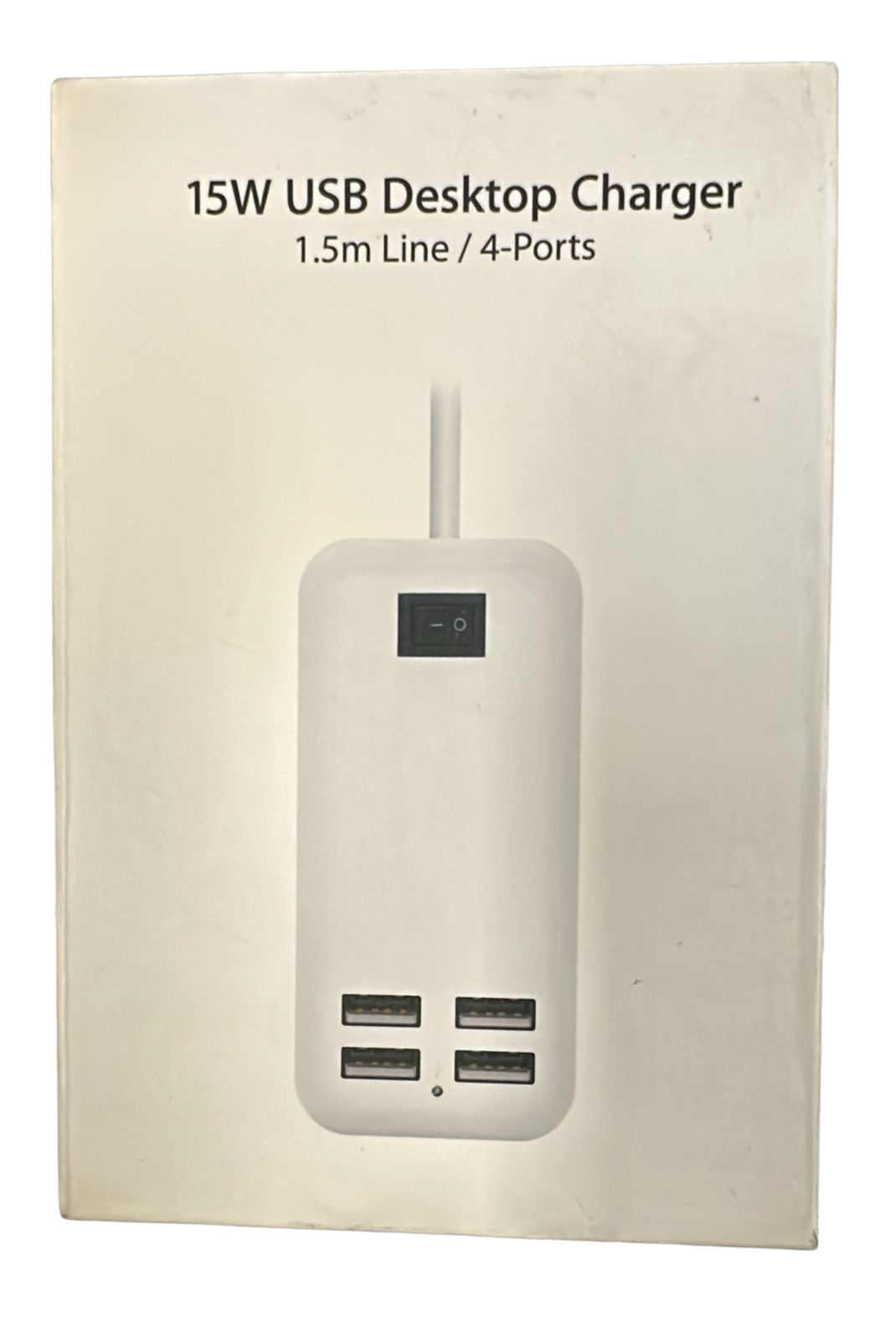 ZAPATILLA DE CARGA USB 4 PUERTOS CON INTERRUPTOR DE ENCENDIDO 15W 1.5MTS ZAPATILLA DE CARGA USB 4 PUERTOS CON INTERRUPTOR DE ENCENDIDO 15W 1.5MTS