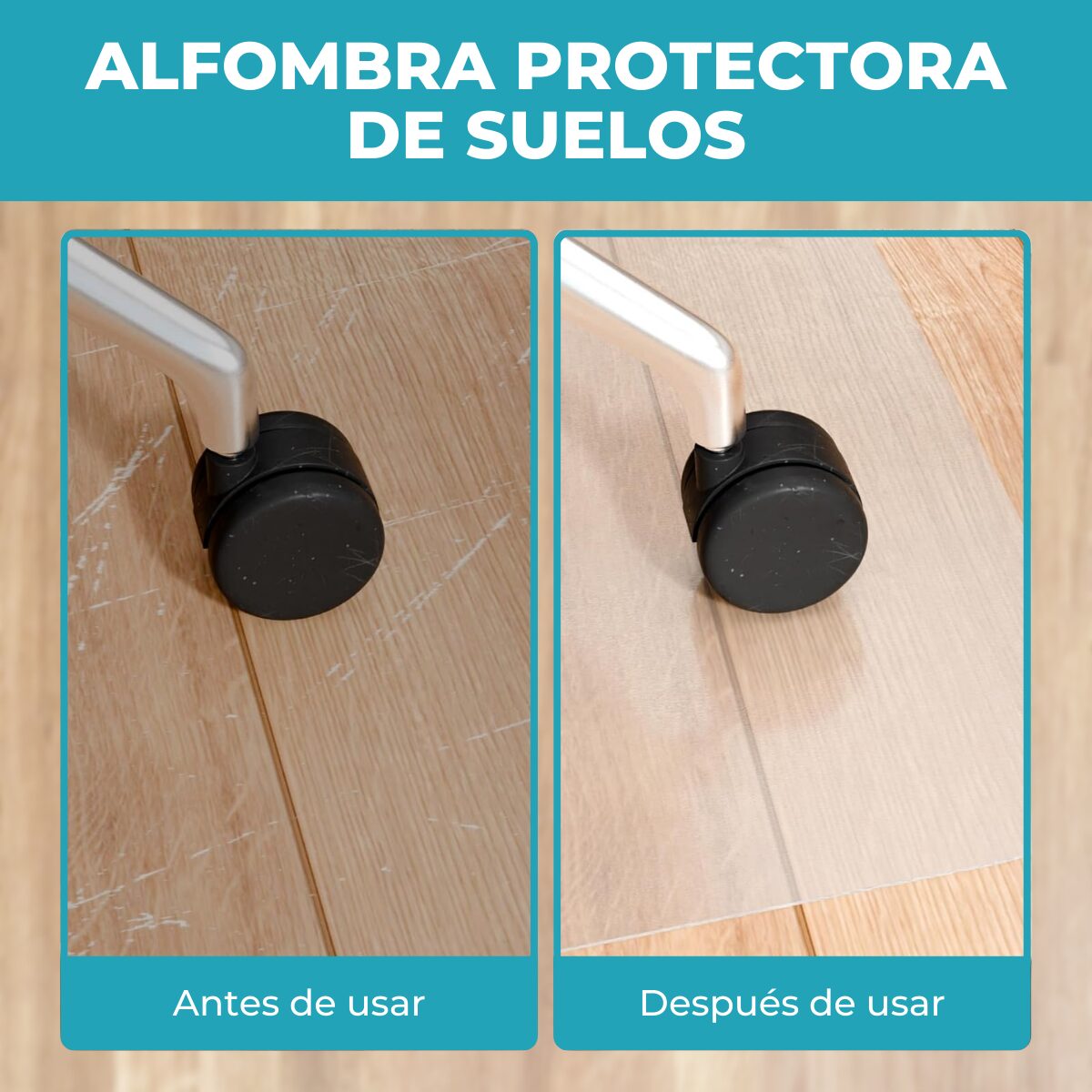 ALFOMBRA PROTECTORA PARA HABITACIÓN U OFICINA DE PVC – COLOR TRANSPARENTE – MEDIDAS 90X120CM - Imagen 3