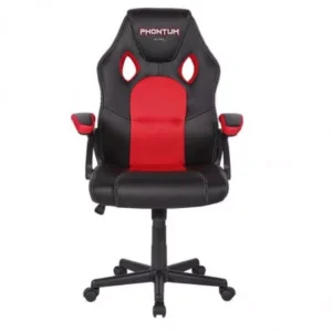 SILLA GAMER NETMAK PHONTUM ERGONÓMICA – CUERO SINTÉTICO SUAVE ROJA